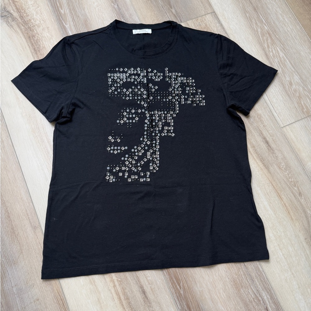 Versace Collection Black Short-Sleeve Tee with Silver Stud Motif